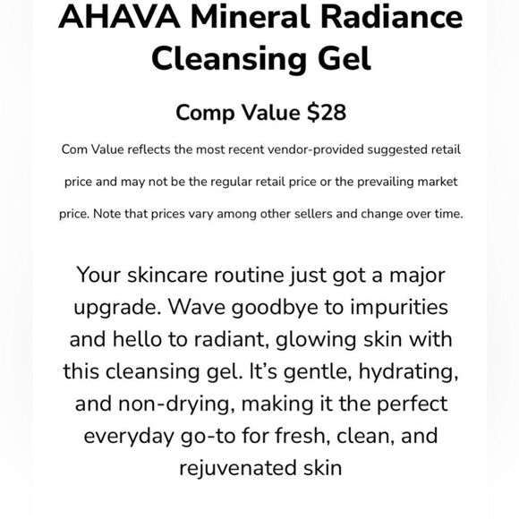 NEW … AHAVA Mineral Radiance Cleansing Gel - Picture 5 of 6